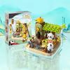 Cute Panda Building Blocks Children's Educational DIY Assembly Toys Chinese Style Street Scene Model Ornaments Birthday Gift