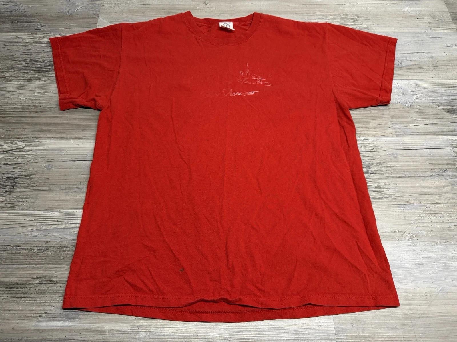 Vintage San Francisco City Golden Gate Bridge T-Shirt Y2K Graphic Tee Mens Sz L 3XL