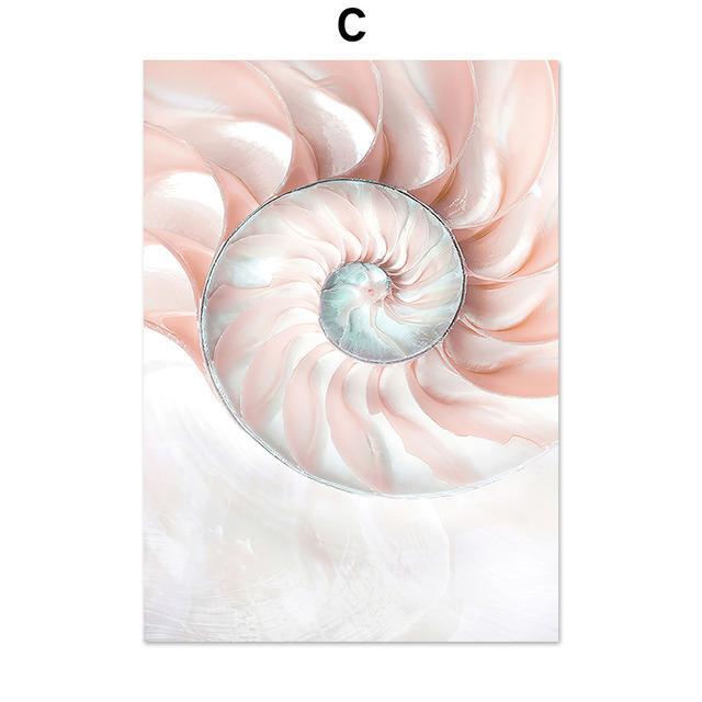 Nature Beach Reed Sea Conch Trail Landscape Nordic Art Wall Posters And Prints Canvas Painting Pictures For Living Room Decor