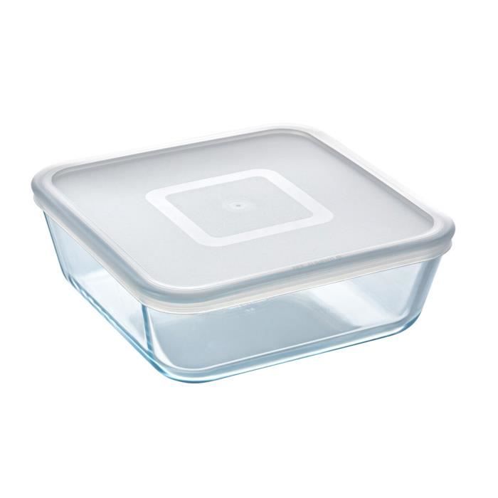 Panier-repas Carré Avec Couvercle Pyrex Cook & Freeze 2 L 19 X 19 Cm Transparent Silicone Verre (4 Unités)