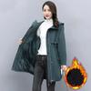 Women's Winter Mid Length Hooded Waist Cinching Pie Overcomes Middle-aged Mothers' Warm Jacket