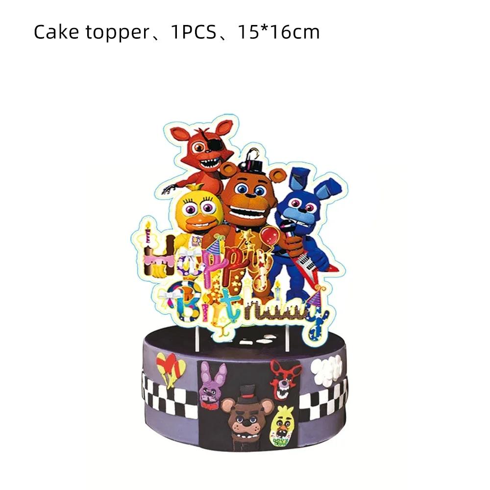 Neltoned Birthday Party Decoration Cups Plates Cake Topper Balloons For Kids Party Favors Freddyed Bear Gifts By Fnafs