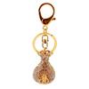 Elegante Portachiavi Pendente Sacchetto Portafortuna in Cristallo con Diamanti Incastonati - Accessorio e Regalo da Donna