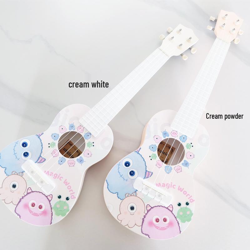 23-Inch Beginner s Ukulele: Cute Monster Design for Students 23-inch Cream White [Little Monster]