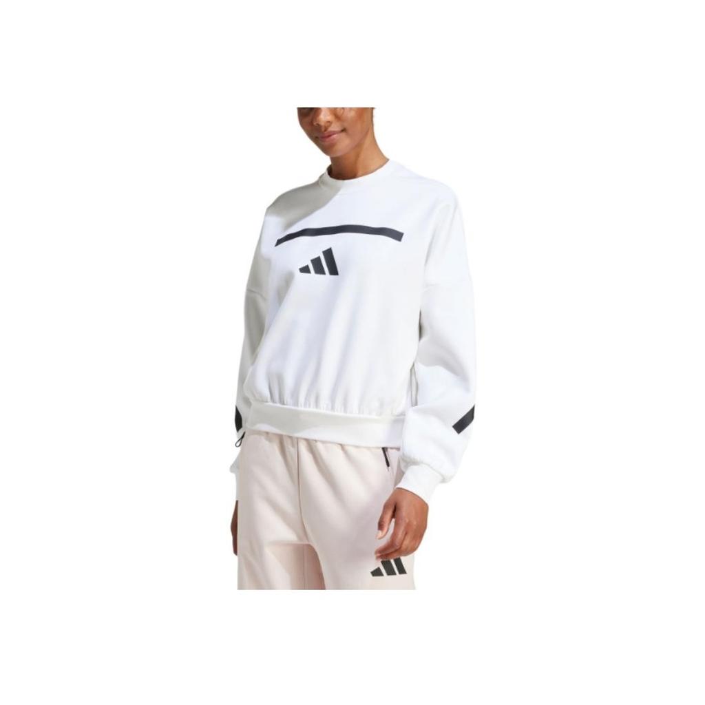 Adidas Z.N.E. True Healing Series FW24 Sportswear Black Label Uniform Pullover Long Sleeve Sweatshirt Women Sweatshirt White JI7554