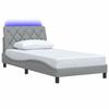 VidaXL Cadre de lit avec LED sans matelas gris clair 100x200 cm tissu 3310650