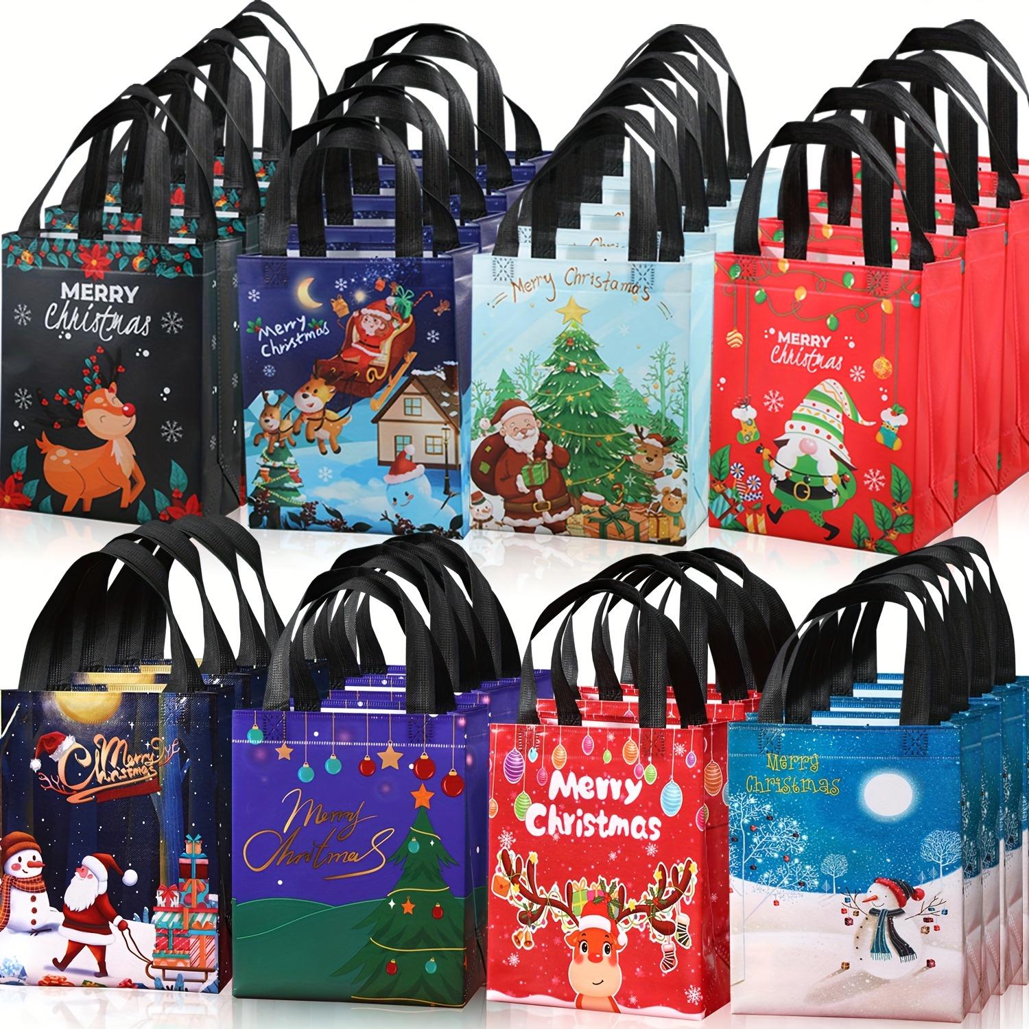

8/32pcs Large Reusable Christmas Gift Bags | Festive Santa, Tree, Snowman, Ideal for Christmas Party, Surprise, with Gift Tags Other&Other