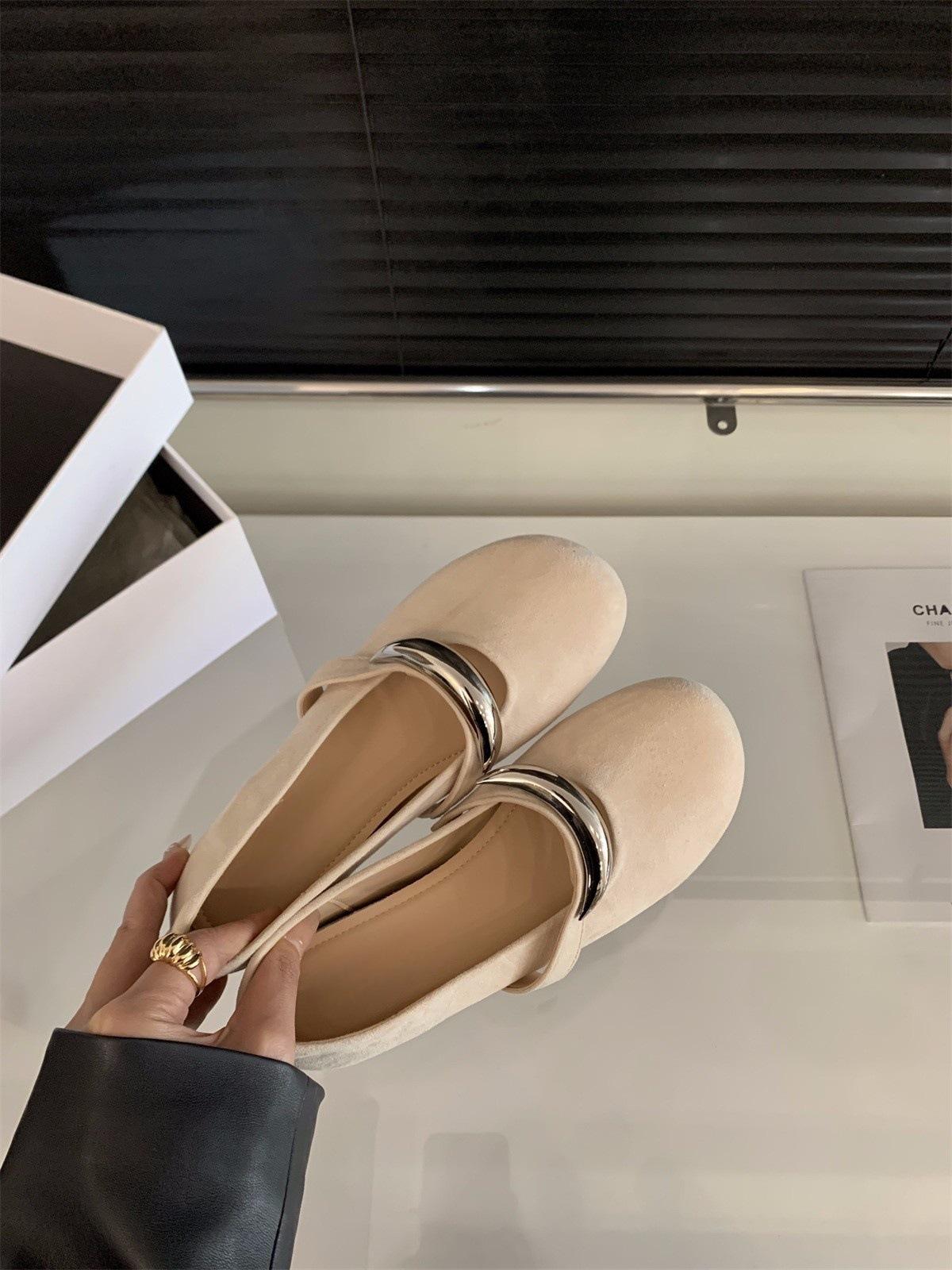 

Inner height increase yellow suede Mary Jane single shoes women s shoes new spring skirt gentle shoes 40 абрикосовый