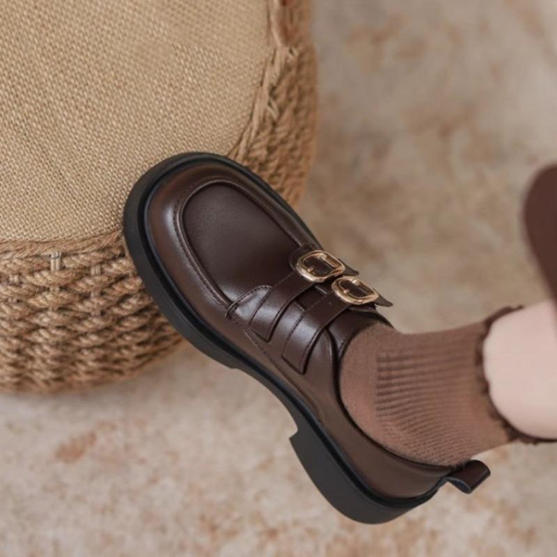 Fashion Women's Loafers 2025 Spring New Black Leather Shoes Platform British Style Sneakers for Women Trendy Casual Womens Shoes Zapatos