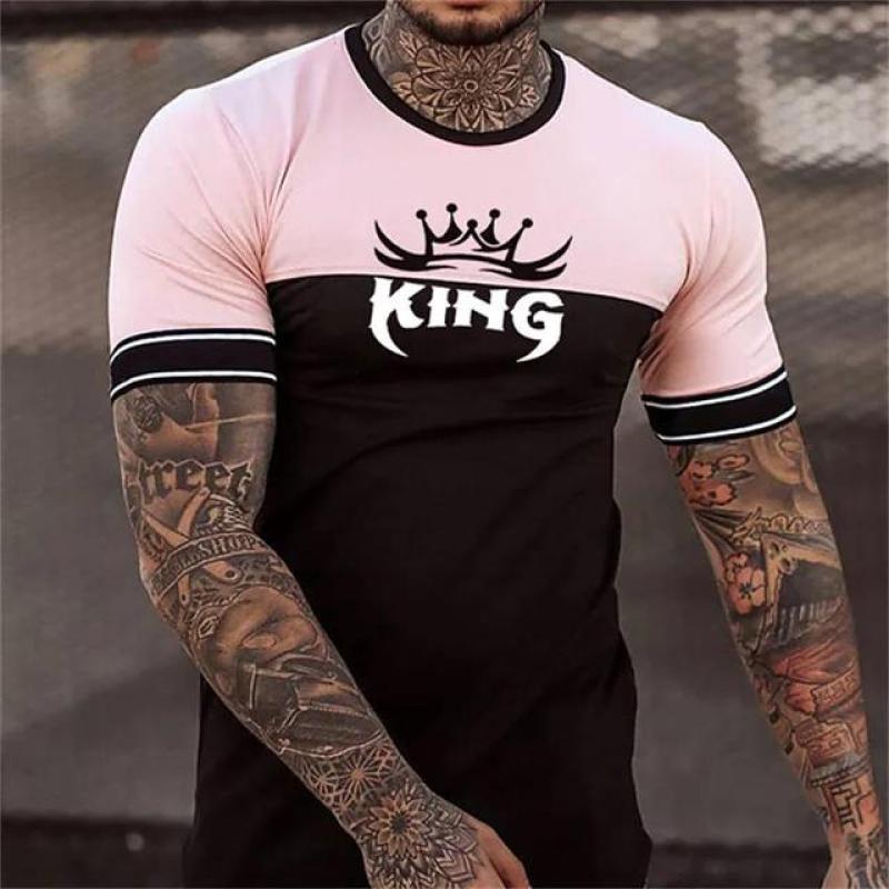 Letní tričko Pánské 3D královské tištěné topy Módní Unisex Tričko Krátký rukáv Tričko s výstřihem do O Nové Tričko pro volný čas Sváteční Pánské