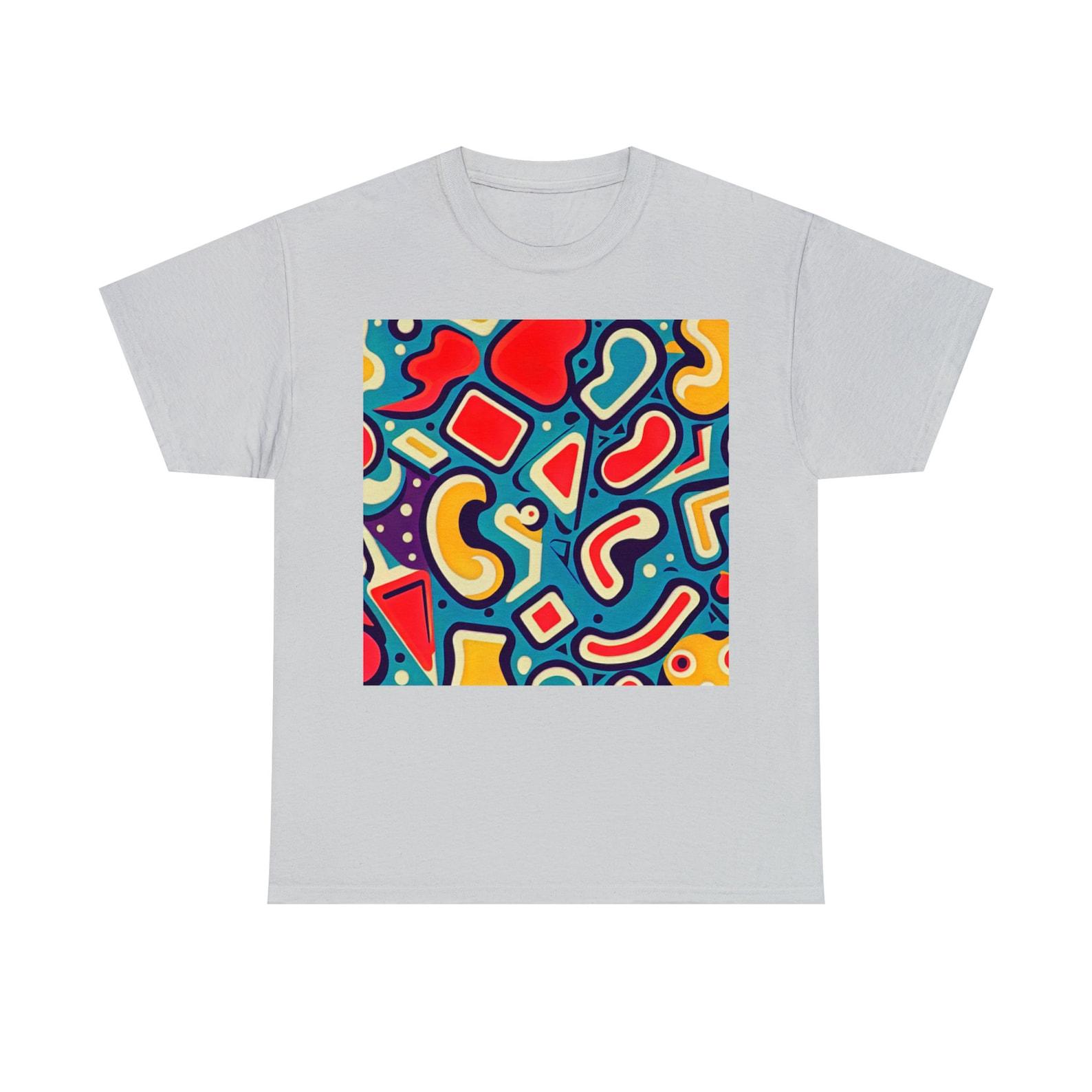 Blue and Red Abstract Pop Art Tee 100