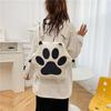 Cute Cat Paw Plush Backpack for Girls - Single Shoulder & Student Style for Autumn/Winter