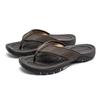 Summer Outdoor Men Slippers PU Leather Flip Flops Beach Shoes TPR Outsoles Hard-Wearing Outdoor Style Big Size 47 48 49