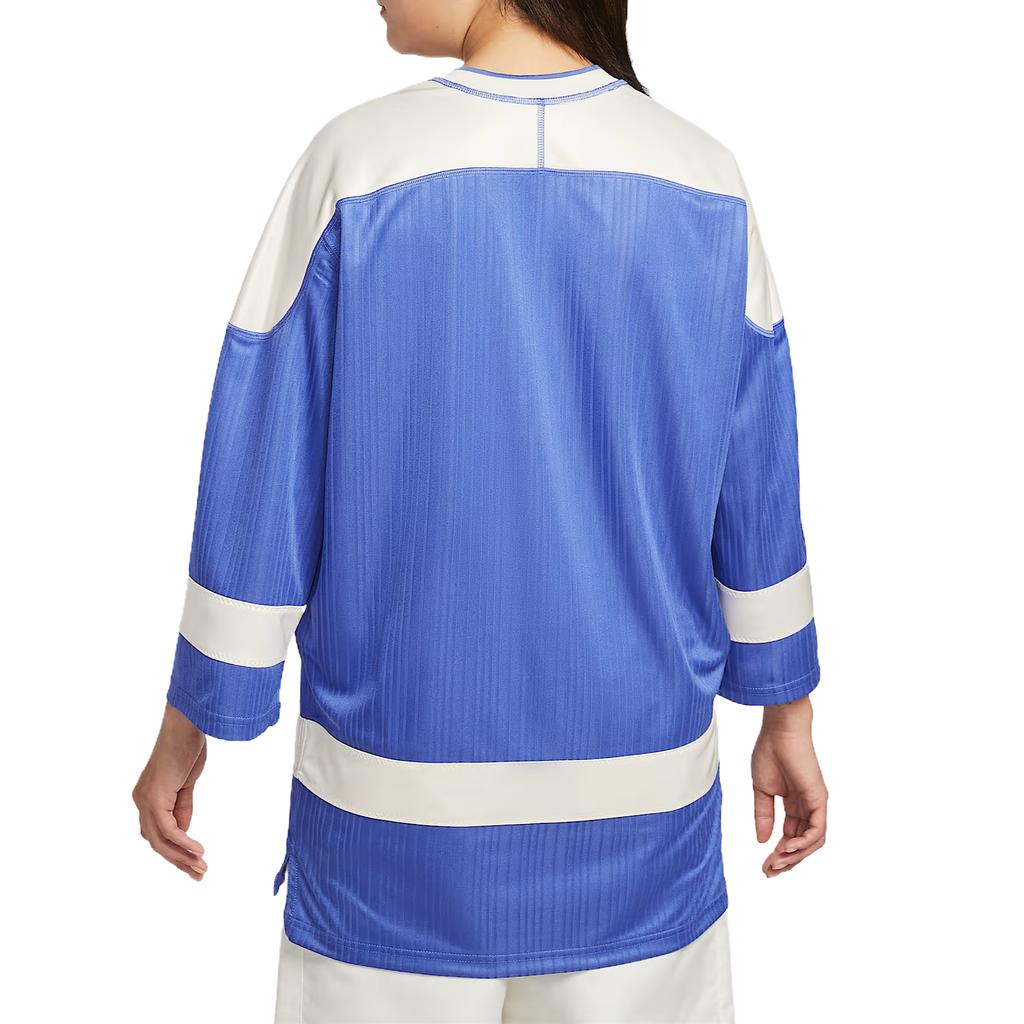 Nike Sportbekleidung Color Block Gestreiftes V-Ausschnitt Locker Geschnitten Raglanärmel T-Shirt Damen Oberteile IF0320-460