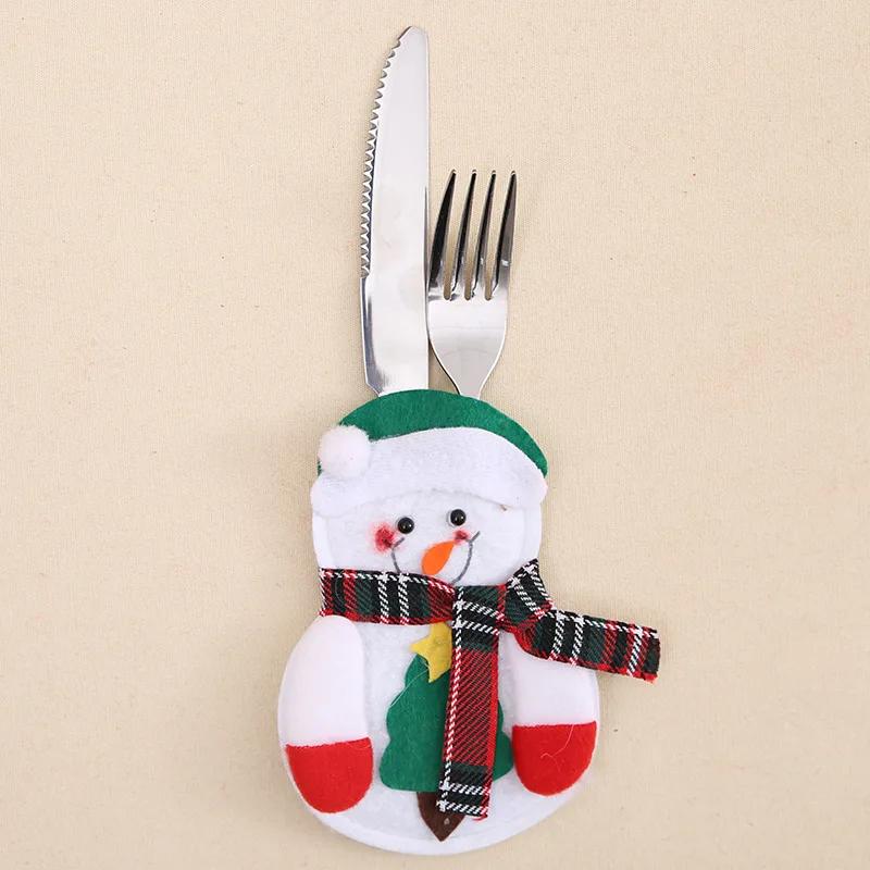 Christmas Tableware Holder Bags Christmas Hat Fork Knives Cutlery Bags Christma Party Decorations New Year Table Ornament