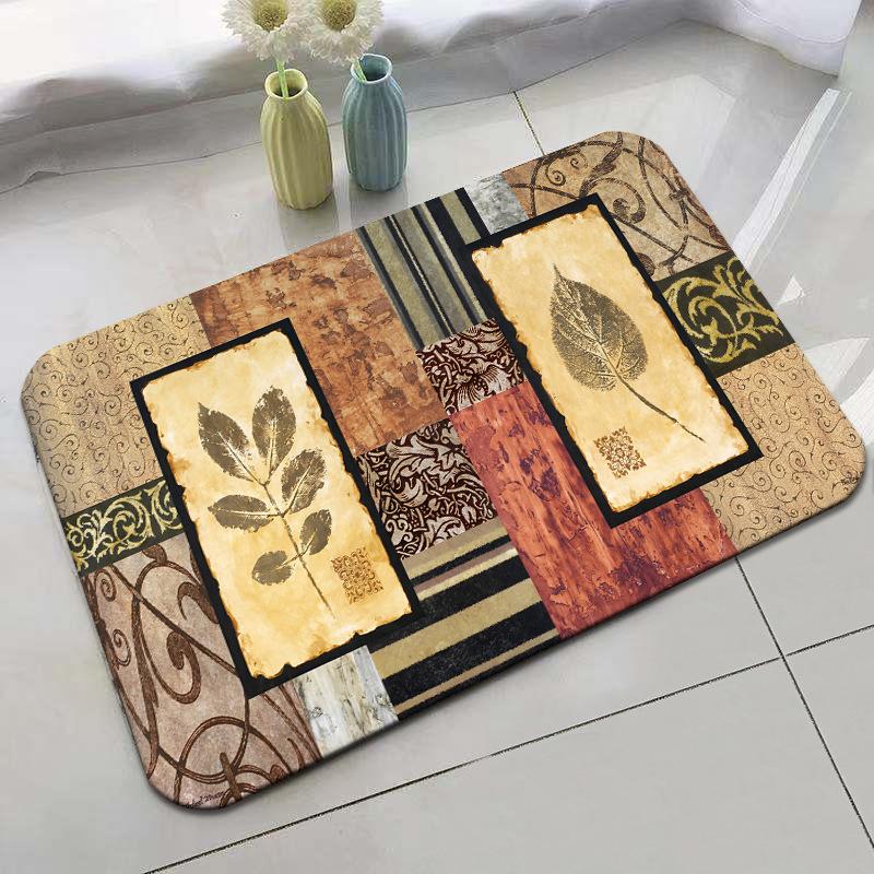 Retro Rural Style Floor Mat Entrance Mat Bathroom Door Mat Absorbent Carpet Living Room Coffee Table Mat