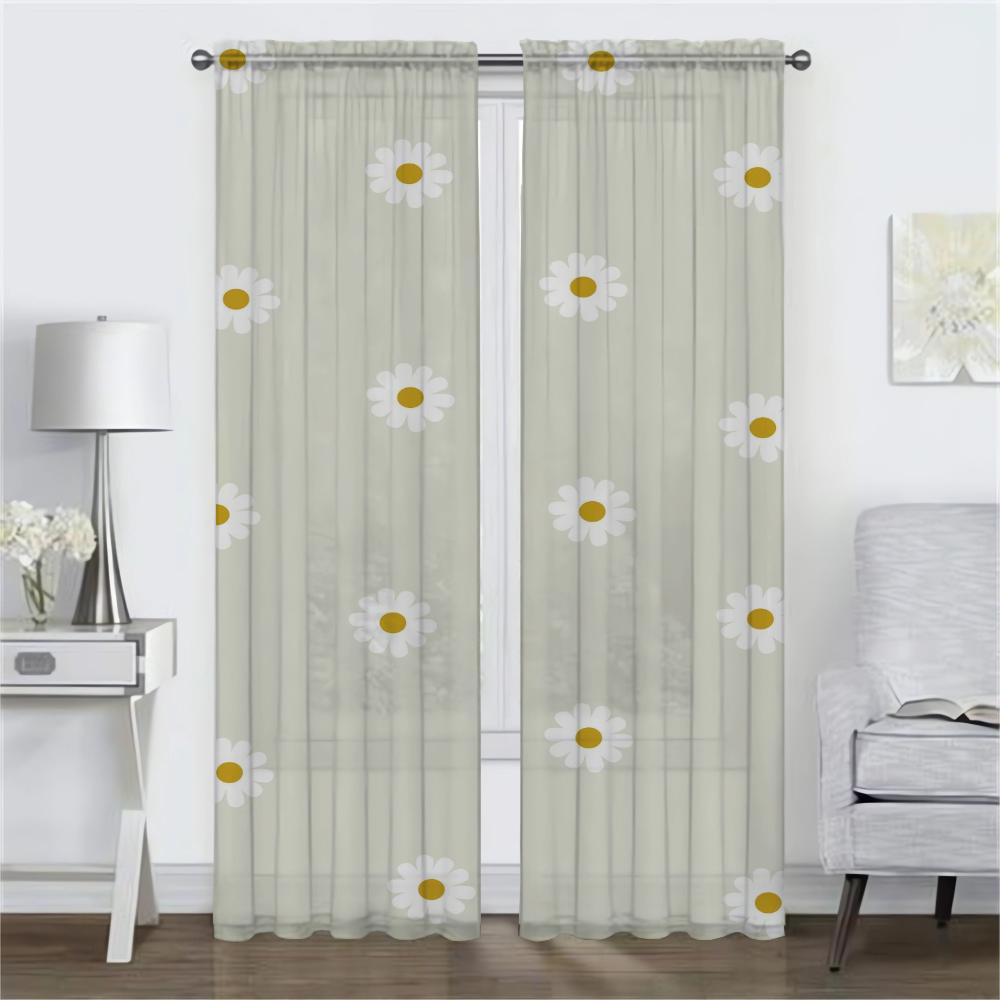 Niedliche Blumen Verdunkelungsvorhang für Zimmer 2 Paneele Raumteiler Mückenschutzvorhänge 2 Stück Tüll für Schlafzimmer Jalousien Wohnen Küche
