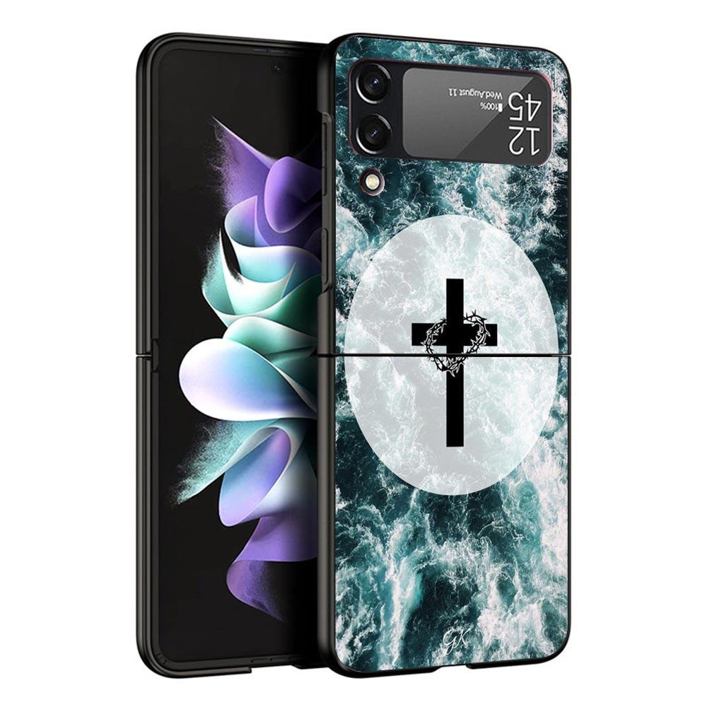 Jesus Bible Black Phone Case For Samsung ZFlip7 ZFlip6 ZFlip5 ZFlip4 ZFlip3 5G Hard Protective Galaxy Z Flip 3 4 5 6 7