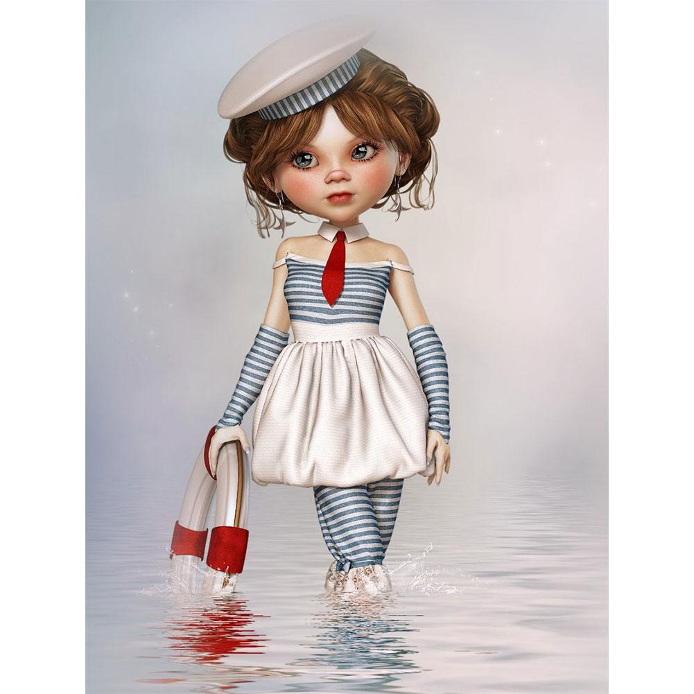 5D DIY Diamond Painting Cartoon Girl Full Round Drill Crafts Rhinestone Picture
