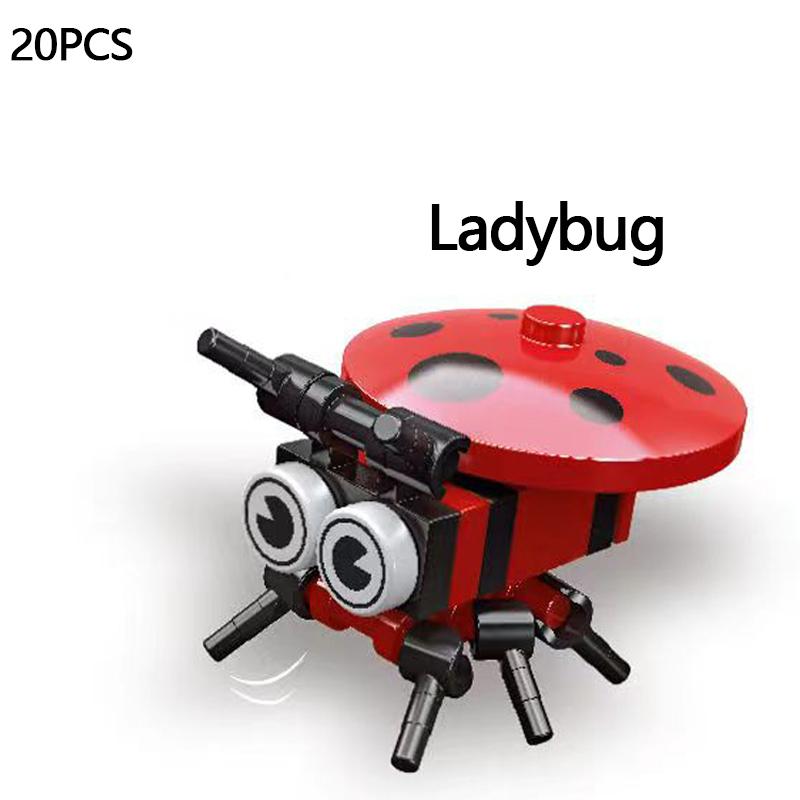 Mini Insect Series Building Block Ladybug Dragonfly Butterfly Snail Wasp Mantis Beetle Bricks Toys Christmas Gifts For Children