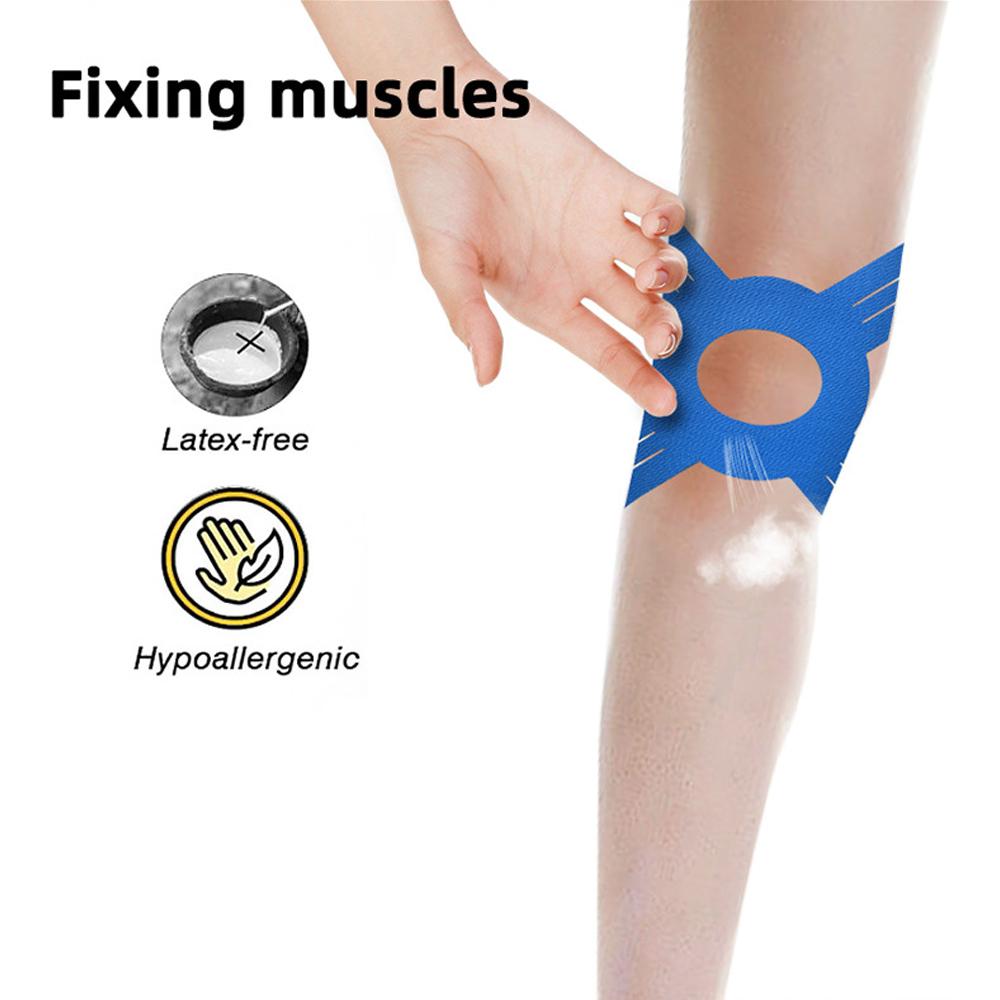 5Pcs Pre Cut Kinesiology Tape For Knees Waterproof Knee Pain Relief Athletic Cotton Sports Tape