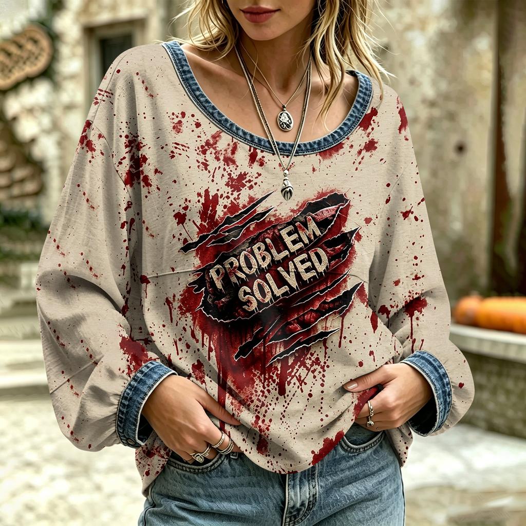 Women's Casual Long Sleeve Neck Top for Everyday Wear