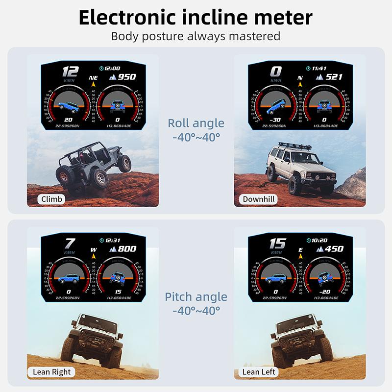 Universal GPS Digital LCD Car HUD Head-up Display Speedometer Altitude Speed Gauge Off-road Vehicle Slope Meter Car