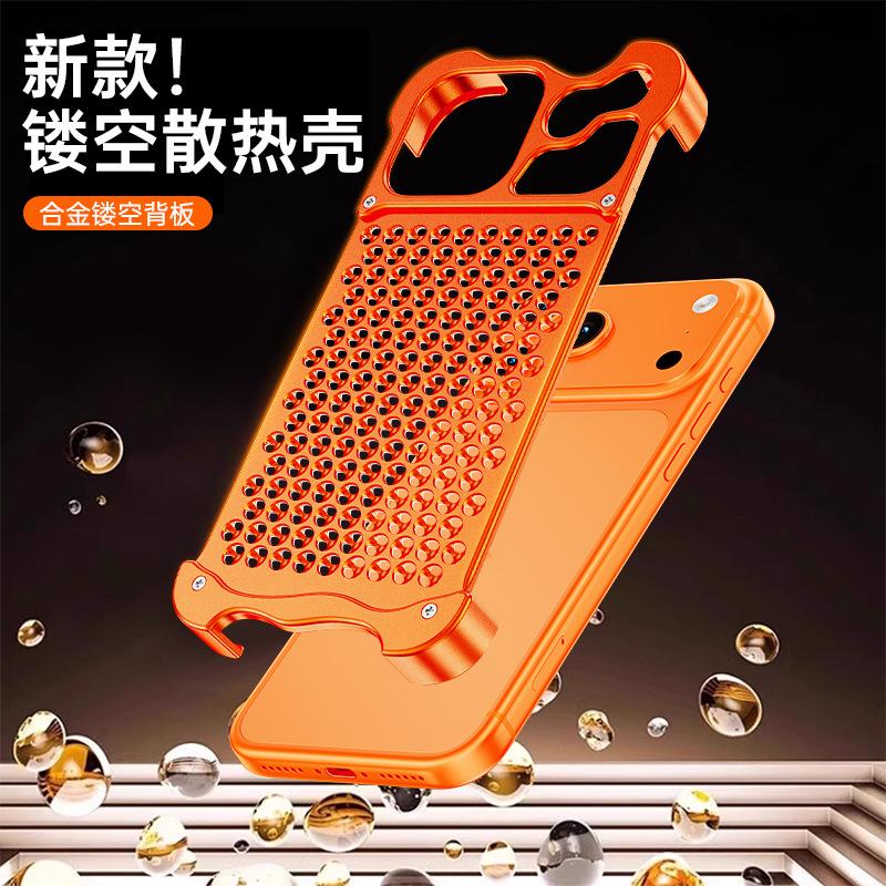 Applicable to iphone11PROMAX mobile phone case special-shaped metal honeycomb hole heat dissipation Apple 11 borderless breathable 11