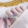 Purple Zircon Bowknot Fairy Diamond Ring - Adjustable, Trendy Women's Design