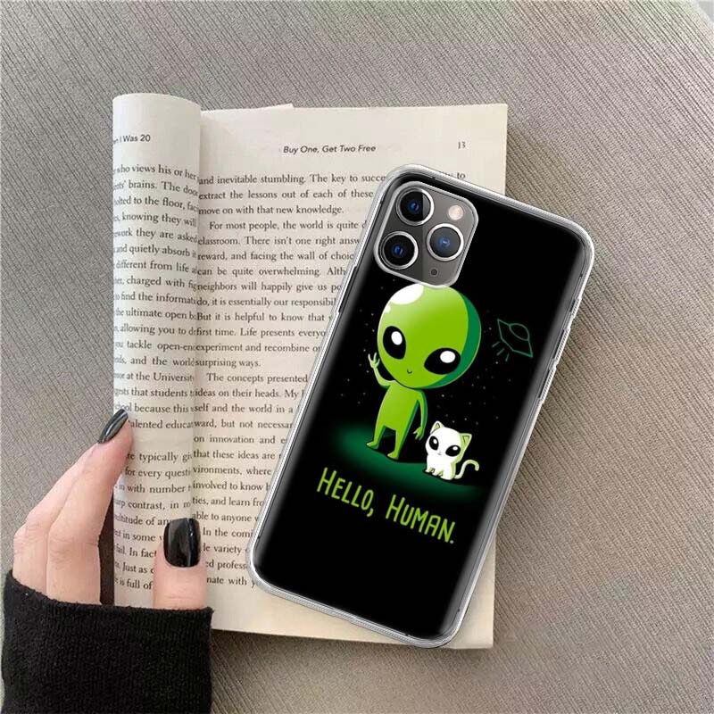 UFO Alien Cat universe Phone For Apple Iphone 12 13 Mini 15 Pro Max 11 Pro 14 Plus 16 Pro Max 16E Case Shell Cover Clear TPU Pr