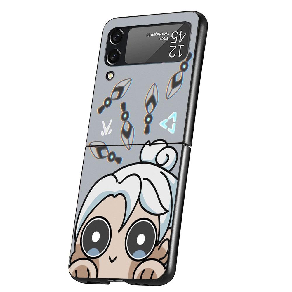 Game Valorant Cute Cover Phone Case For Samsung Galaxy Z Flip 7 6 5 4 3 5G Flip7 Flip6 Flip5 Flip4 Flip3 Black Fundas Shell Gala