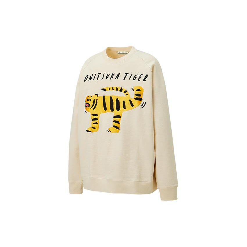 Onitsuka Tiger Animal Pattern Casual Crew Neck Sweatshirt Unisex Sweatshirt Beige 2183A996-750