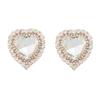 2023 Heart-Shaped Alloy Diamond Earrings for Women - Exaggerated European and American Style