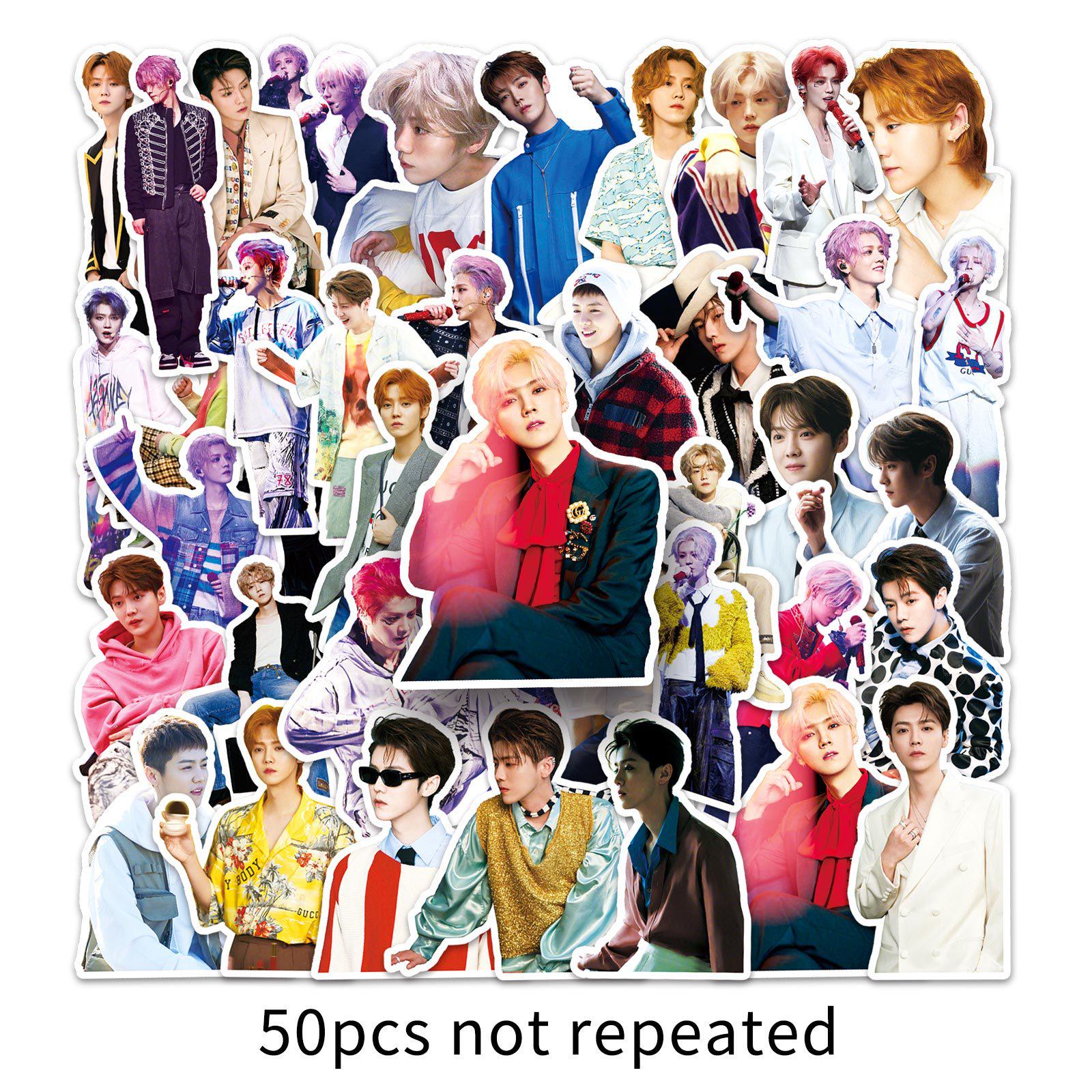 Lu Han Journal Stickers Set: 50 Waterproof Celebrity Stickers for Phones & Suitcases.