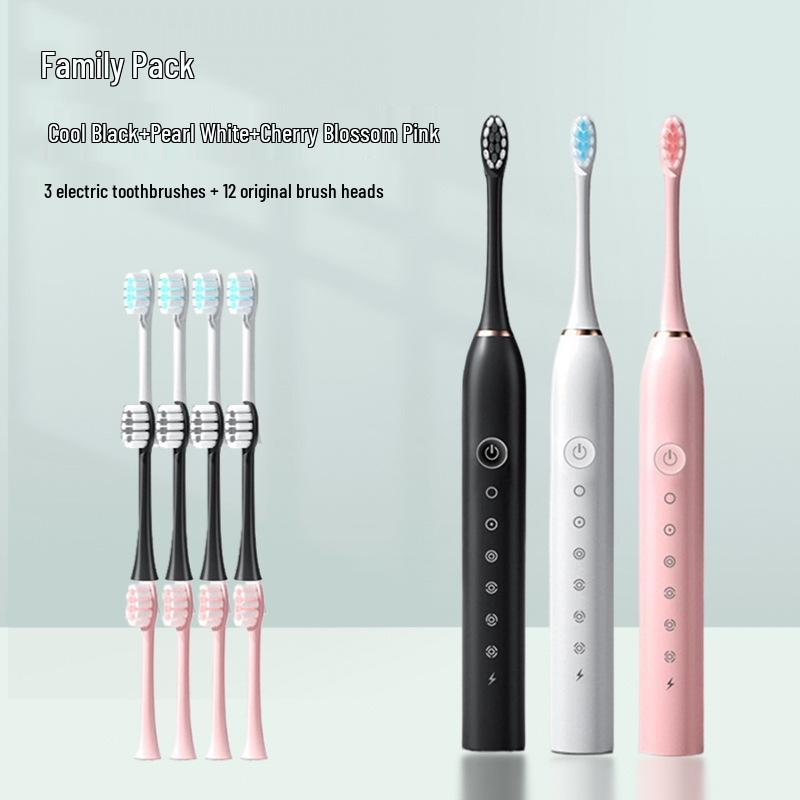 Enhanced Rechargeable Electric Toothbrush: Six-Speed Adult Couple Set with Travel-Friendly Soft Bristle Design