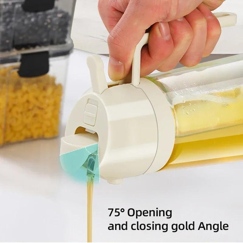 Oil Spray Pot 2-in-1 Plastic Household Kitchen Oil Bottle Nebulizing Mist Filling Cooking Oil Spray Pot Dual Use Camping
