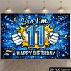 2D plane 11th birthday party backdrop cloth with cartoon style explosion of fists theme