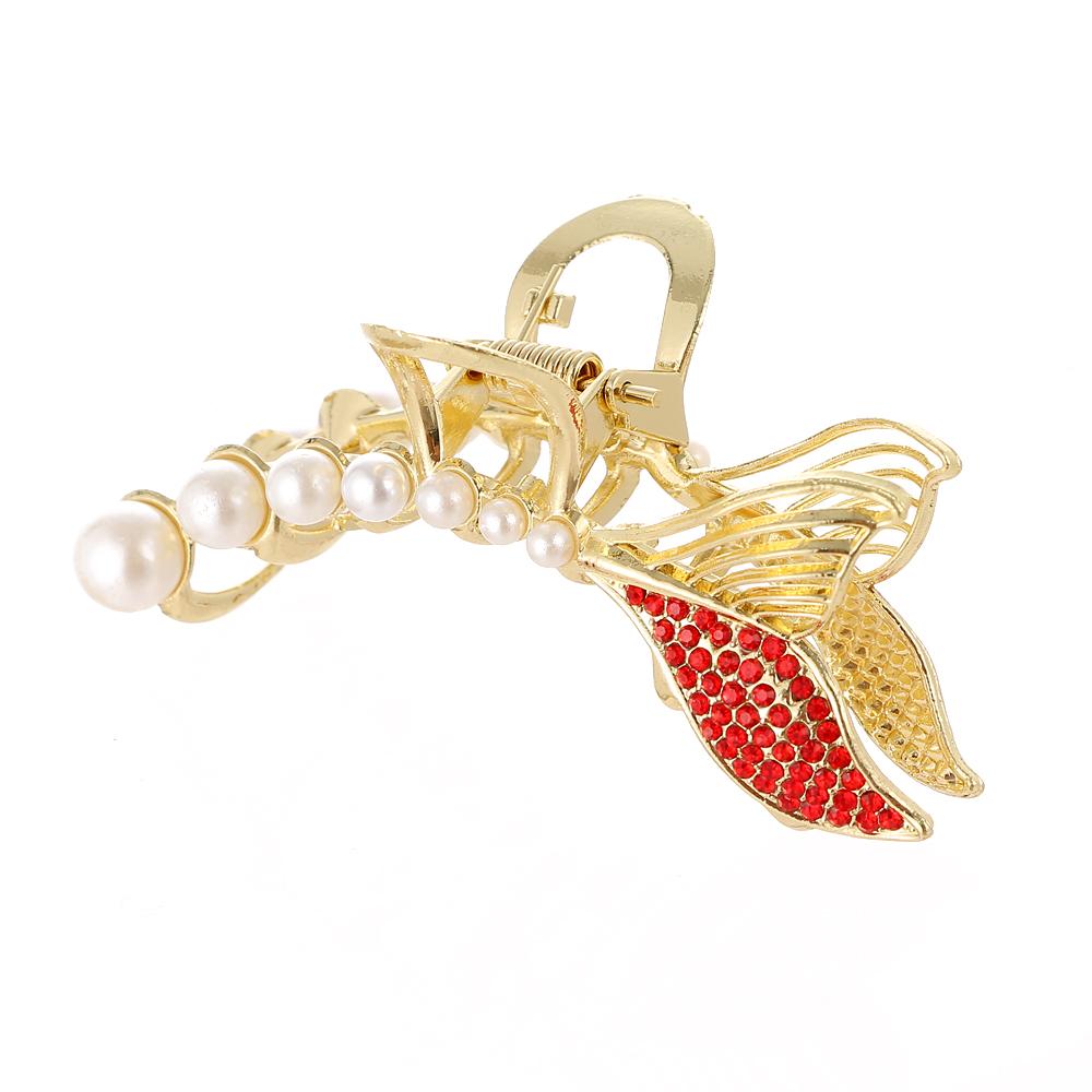 VKME Fashion Women Jewelry New Design Colorful Pearl Fishtail Hair Clip Claw