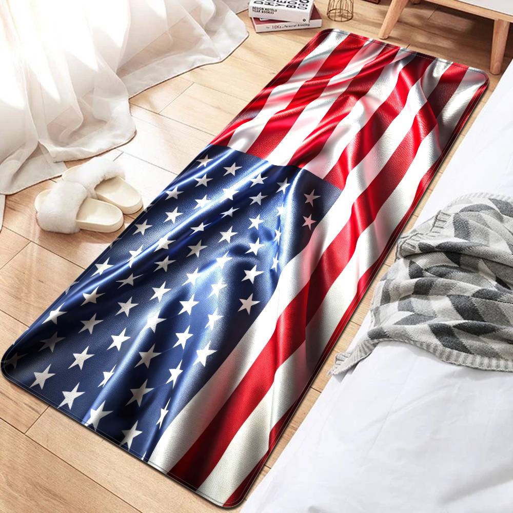 Popular Symbol American Flag Floor Mat Cheaper Anti-slip Modern Living Room Balcony Printed Bedside Mats
