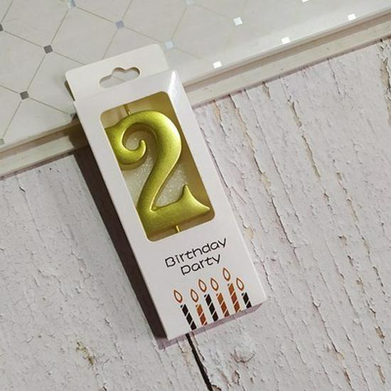 Gold Number Birthday Candles - Large Box Set for Kids' Birthday or Full Moon Party Cake Decorations (10 Boxes)