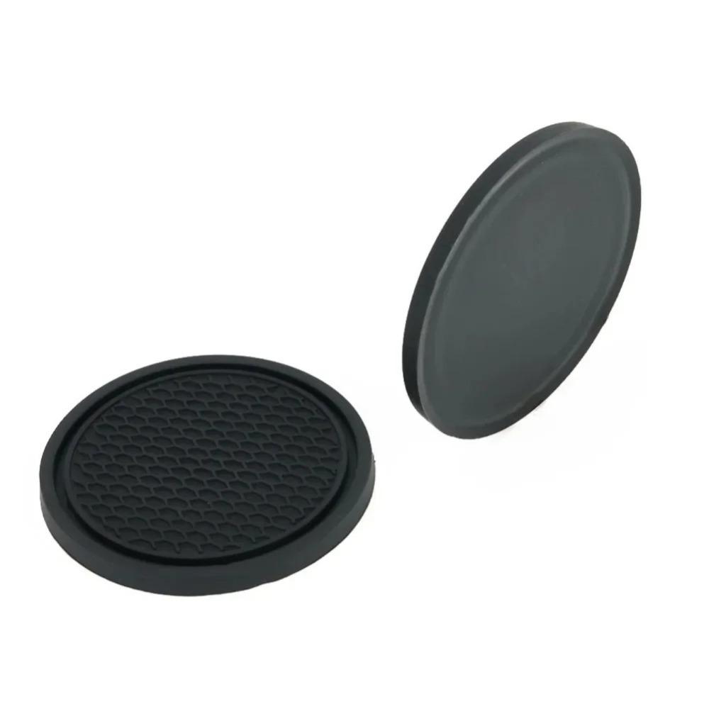 2-Piece Universal Anti-Slip Car Coaster Set - Round Storage Slot Organizer for Cup Holders