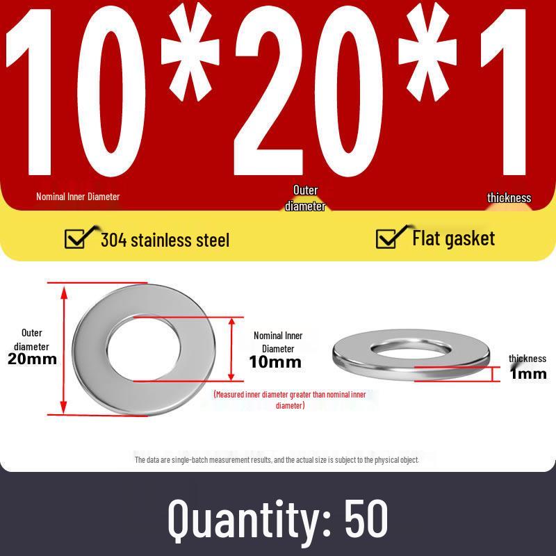 Plochá podložka z nerezové oceli 304 pro nastavení vůle hřídele (0,1/0,2/0,3 mm)