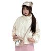 Padded jacket 2025 winter thickened retro floral stand-up collar Korean sweet slimming short floral down cotton