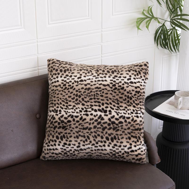 Leopard Print Soft Plush Pillow Cover Home Decor Pillow Cover Living Room Sofa Cushion Cushion Cover