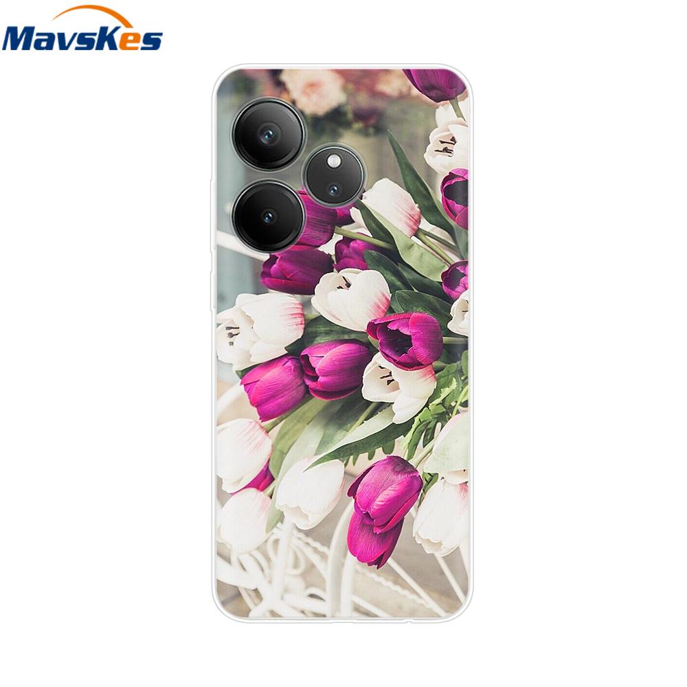 For Realme GT 6T Case Soft TPU Clear Painted Back Cover For Realme GT 6 Case GT6 6T Transparent Bumper RealmeGT6 Cute Protector