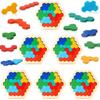 Sechseckige Holzpuzzles, Lernspielzeug für Kinder im Vorschulalter, Tangram-Brett, Gehirn-IQ-Testspiel, Montessori-Spielzeug, Geschenk