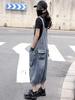 Personalisierte Street Washed Harlan Denim Latzhose Sommer Dünn Mode Locker Gerades Bein Jumpsuit