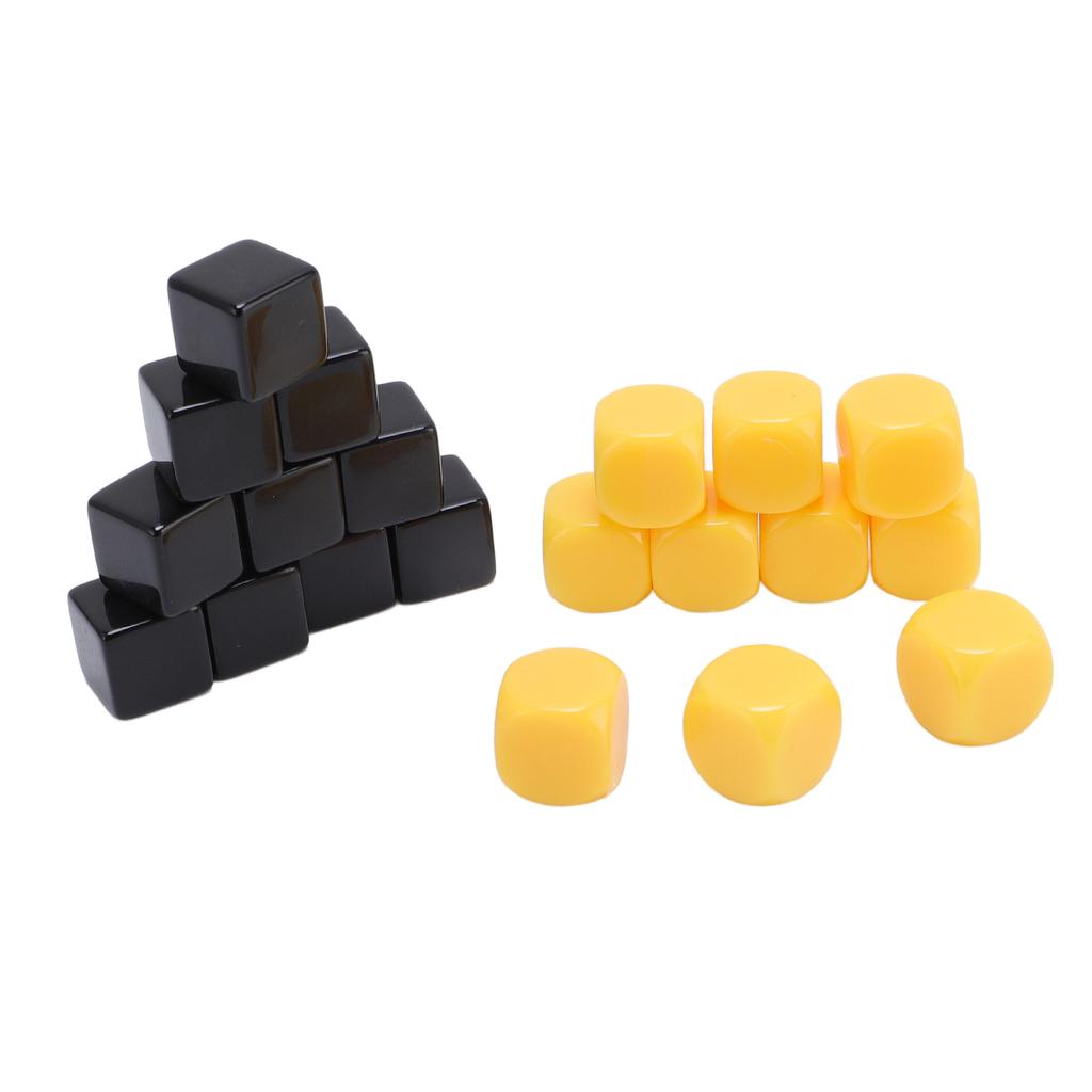 20Pcs 16mm Blank Dice Plastic Impact Proof Multifunctional DIY Blank Dice with Storage Bag for Board