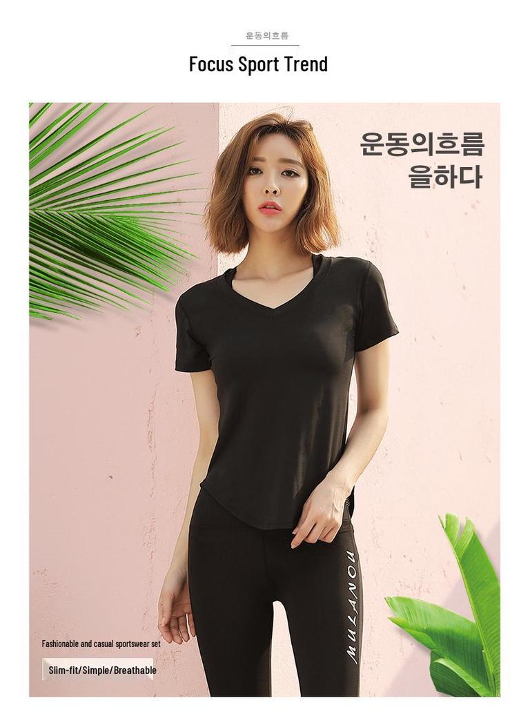 Women's Quick-Dry Yoga Set: Hollow Out Top with Short Sleeves and Tight Pants - 3-Piece Summer Fitness Outfit