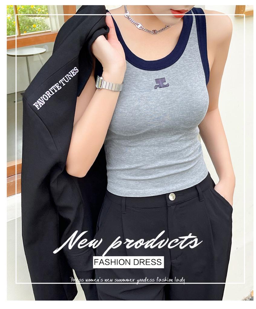 

Front & Back Color Block Vest: Versatile Hot Girl Tube Top & Underwear One Size (Fits 80-135 jin)